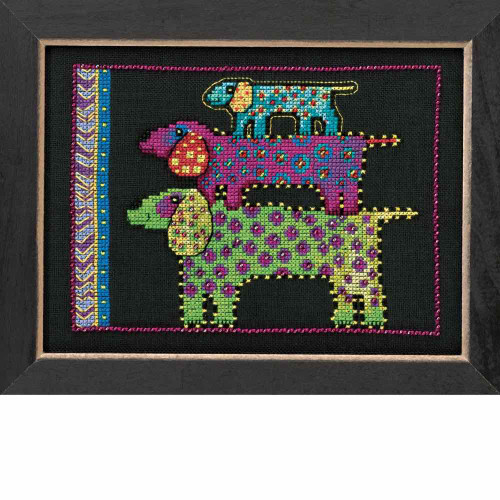 Dog Pyramid Cross Stitch Kit (Aida) Mill Hill 2016 Laurel Burch Dogs LB301625