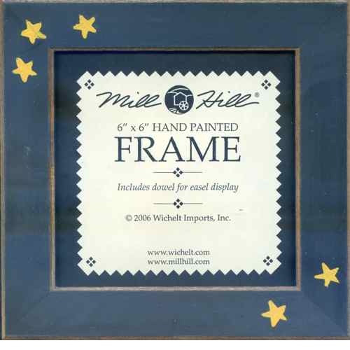 Matte Black Primitive Stars Hand Painted Mill Hill 6 x 6 Frame GBFRFA6