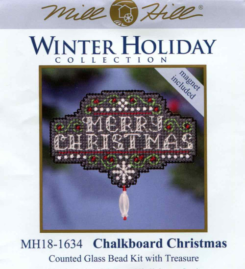 Package insert for Chalkboard Christmas Cross Stitch Kit Mill Hill 2016 Winter Holiday MH181634