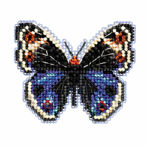 Blue Pansy Butterfly Cross Stitch Kit Mill Hill 2017 Spring Bouquet MH181711