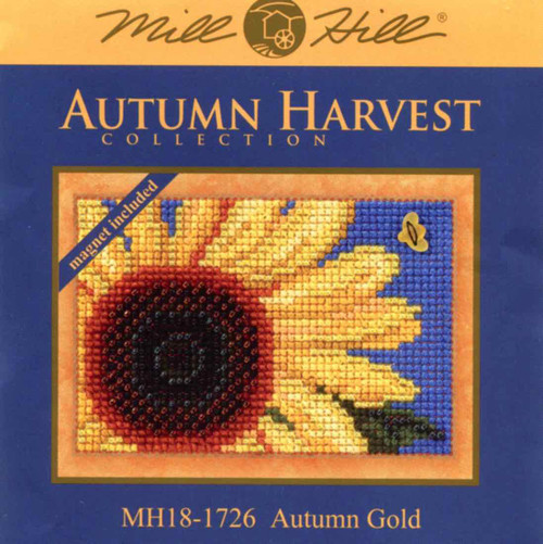 Package insert for Autumn Gold Bead Cross Stitch Kit Mill Hill 2017 Autumn Harvest MH181726