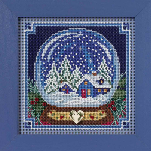 Snow Globe Cross Stitch Kit Mill Hill 2017 Buttons Beads Winter MH141734