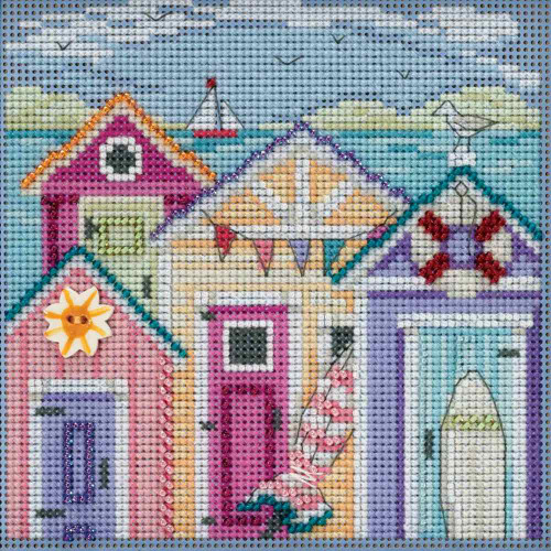 Cabana Beach Cross Stitch Kit Mill Hill 2018 Buttons & Beads