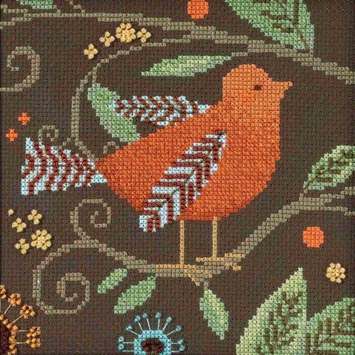 Orange Bird Cross Stitch Kit Mill Hill 2018 Debbie Mumm Out On A Limb DM301813