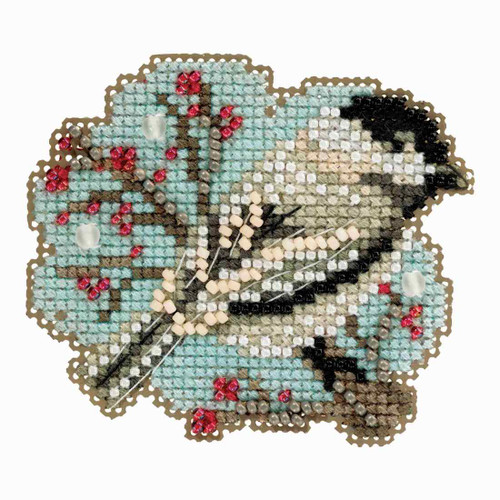 Little Chickadee Cross Stitch Ornament Kit Mill Hill 2018 Winter Holiday MH181831
