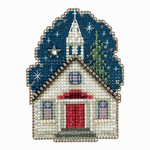 Sunday Night Cross Stitch Ornament Kit Mill Hill 2018 Winter Holiday MH181834