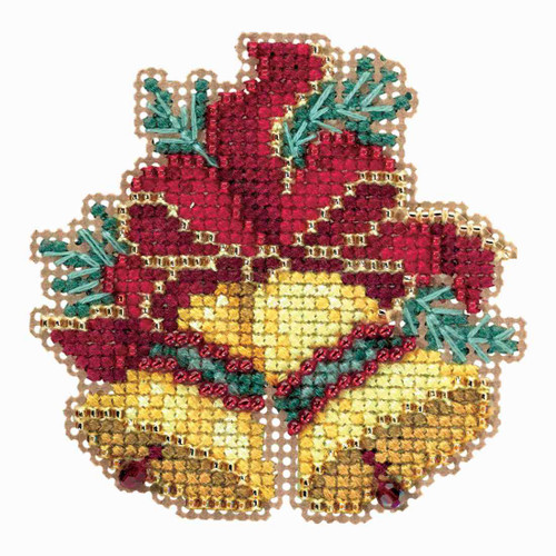 Jingle Bell Trio Cross Stitch Ornament Kit Mill Hill 2019