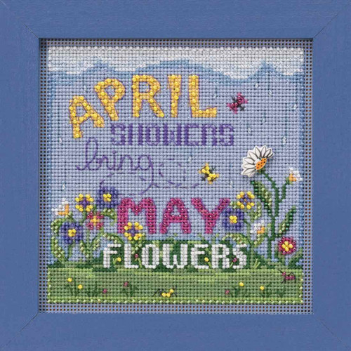 April Showers Cross Stitch Kit Mill Hill 2019 Buttons & Beads Spring MH141913