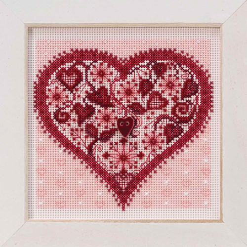 Hibiscus Cross Stitch Kit Mill Hill 2019 Buttons & Beads