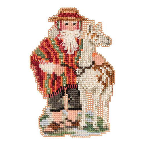 Andes Santa Cross Stitch Ornament Kit Mill Hill 2019 South American Santas MH201932