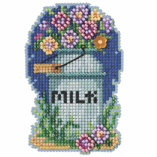 Milk Can Counted Cross Stitch Kit Mill Hill 2022 Spring Bouquet MH182216