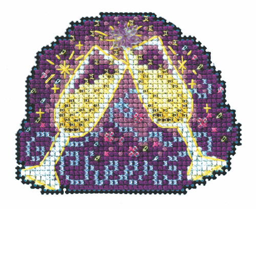 Cheers Cross Stitch Ornament Kit Mill Hill 2022 Winter Holiday MH182234