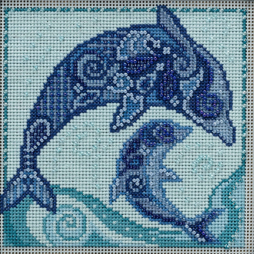 Dolphin Cross Stitch Kit Mill Hill 2022 Marine Life Quartet MH172213