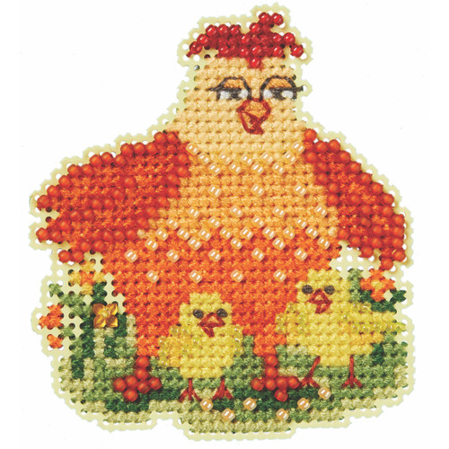 Mama Hen Counted Cross Stitch Kit Mill Hill 2024 Spring Bouquet MH182411