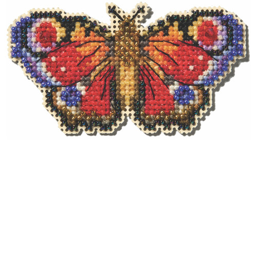 Peacock Butterfly Beaded Cross Stitch Kit Mill Hill 2025 Spring
