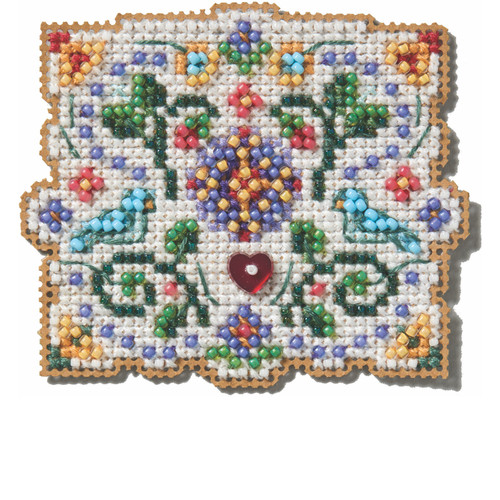 Folk Art Beaded Cross Stitch Kit Mill Hill 2025 Spring Bouquet