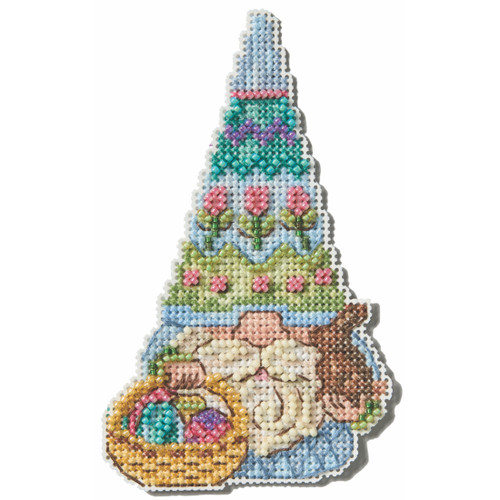 Stitched area of Easter Gnome Cross Stitch Kit Mill Hill 2025 Jim Shore JS202513 Stitched area of Easter Gnome Cross Stitch Kit Mill Hill 2025 Jim Shore JS202513