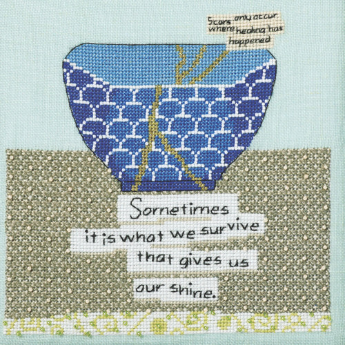 Stitched area of Give Us Our Shine Beaded Cross Stitch Kit Curly Girl 2025 Mill Hill CG302514 Stitched area of Give Us Our Shine Beaded Cross Stitch Kit Curly Girl 2025 Mill Hill CG302514