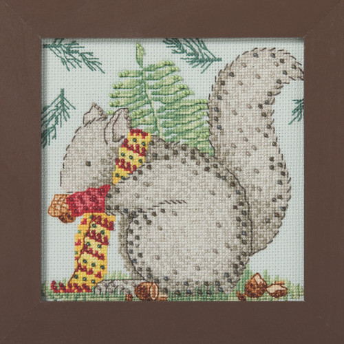 Nutty Squirrel Cross Stitch Kit Mill Hill 2026 Debbie Mumm Woodland Friends DM302612