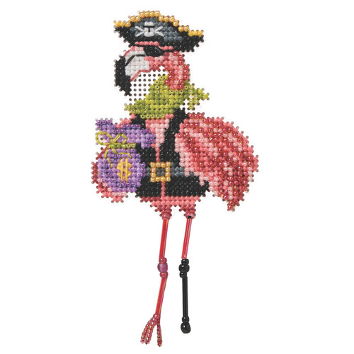 Pirate Flamingo Beaded Cross Stitch Kit Mill Hill 2026 Autumn