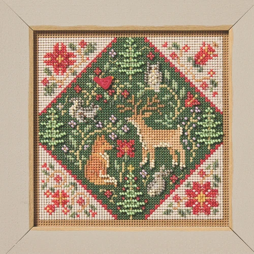 Forest Folk Art Counted Cross Stitch Kit Mill Hill 2026 Buttons & Beads Winter MH142632