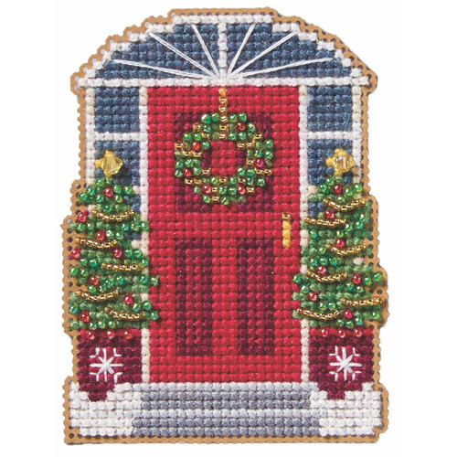 マニー　コラージュ　クリスマス Door Decor Counted Cross Stitch Kit Mill Hill 2026 Winter Holiday