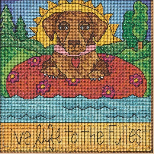 Stitched area of Live Life to the Fullest Beaded Beaded Counted Cross Stitch Mill Hill 2026 Sticks ST152615