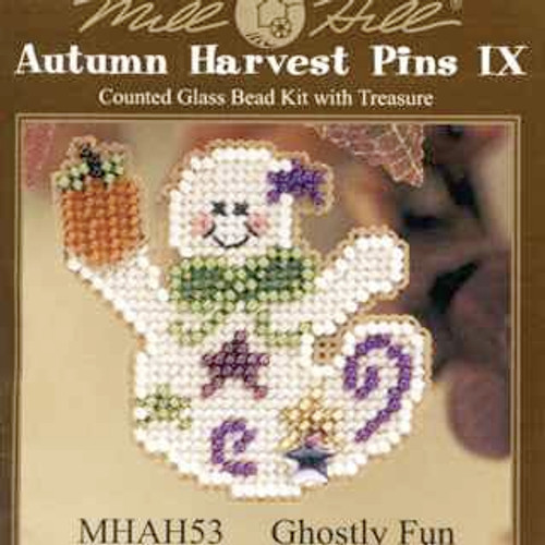 Package insert for Ghostly Fun Halloween Bead Ornament Kit Mill Hill 2002 Autumn Harvest