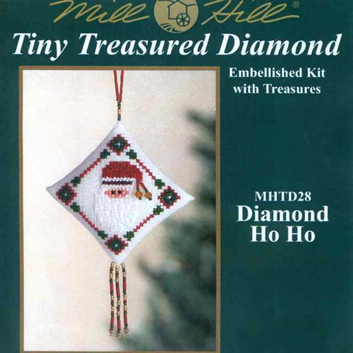 Diamond Ho Ho Tiny Treasured Diamond Bead Ornament Kit Mill Hill 2004