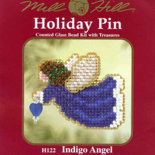 Indigo Angel Bead Christmas Ornament Kit Mill Hill 2005 Winter Holiday