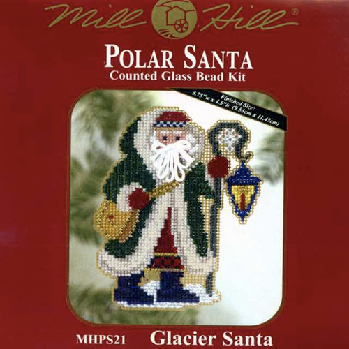 Glacier Santa Bead Christmas Ornament Kit Mill Hill 2005 Polar Santas