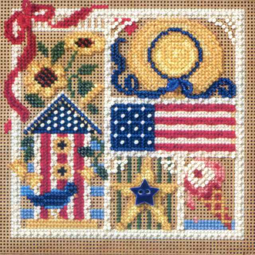 Summer Sampler Cross Stitch Kit Mill Hill 2006 Buttons & Beads Spring