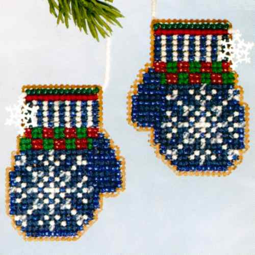 Santa's Mittens Beaded Cross Stitch Kit Mill Hill 2006 Santa's Closet