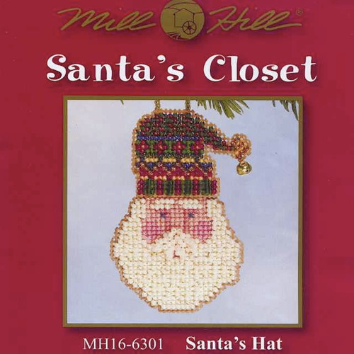 Santa's Hat Beaded Holiday Ornament Kit Mill Hill 2006 Santa's Closet