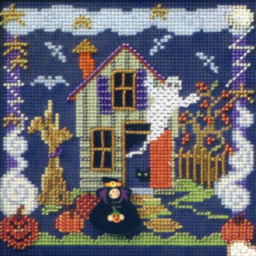 Boo House Cross Stitch Kit Mill Hill 2006 Buttons & Beads Autumn