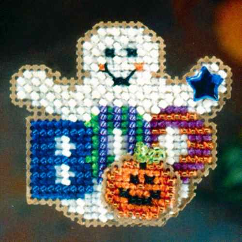 Boo Ghost Halloween Beaded Ornament Kit Mill Hill 2006 Autumn Harvest