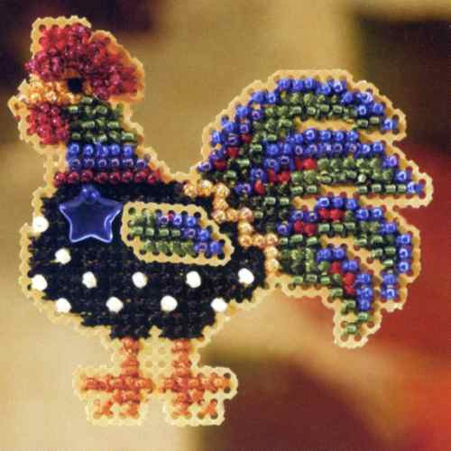 Provence Rooster Beaded Cross Stitch Kit Mill Hill 2007 Autumn Harvest