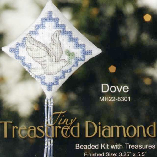 Dove Tiny Treasured Diamond Bead Christmas Ornament Kit Mill Hill 2008