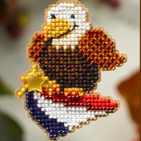 American Eagle Patriotic Bead Kit Mill Hill 2008 Autumn Harvest