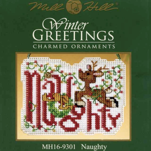 Naughty Bead Cross Stitch Ornament Kit Mill Hill 2009 Winter Greetings