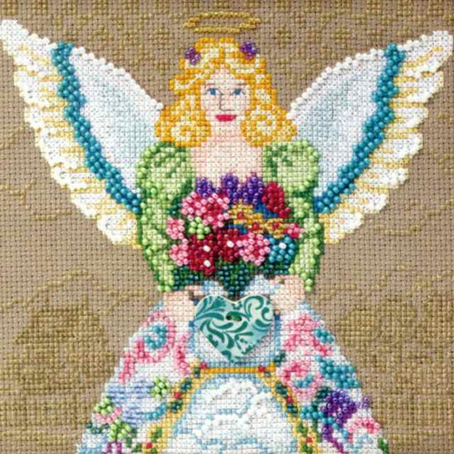 Spring Angel Beaded Cross Stitch Kit Mill Hill 2010 Jim Shore Angels