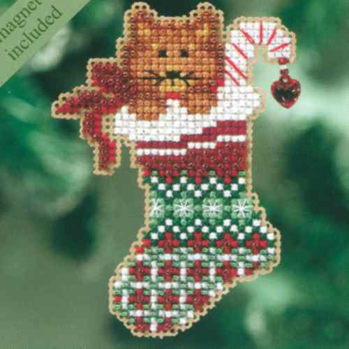 Kitty's Stocking Christmas Ornament Kit Mill Hill 2010 Winter Holiday