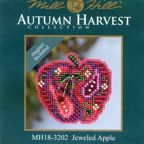 Jeweled Apple Beaded Cross Stitch Kit Mill Hill 2013 Autumn Harvest