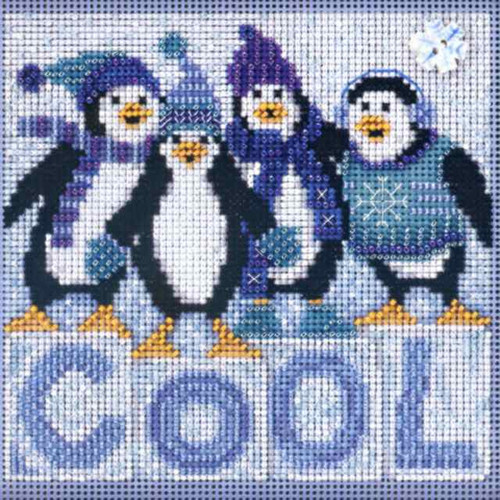 Cool Quartet Cross Stitch Kit Mill Hill 2013 Buttons & Beads Winter