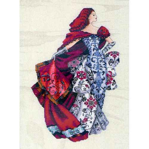 Red Kit Cross Stitch Chart Fabric Beads Silk Floss Nora Corbett Mirabilia Designs MD128