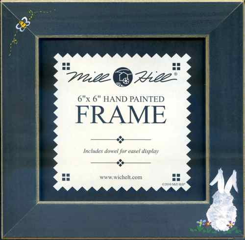 Matte Blue Bee and Bunny Mill Hill 6x6 Wooden Frame GBFRFA12