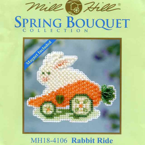 Rabbit Ride Beaded Cross Stitch Kit Mill Hill 2014 Spring Bouquet