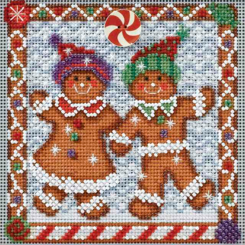 Ginger Friends Cross Stitch Kit Mill Hill 2014 Buttons & Beads Winter