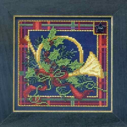 French Horn Cross Stitch Kit Mill Hill 2014 Buttons & Beads Winter