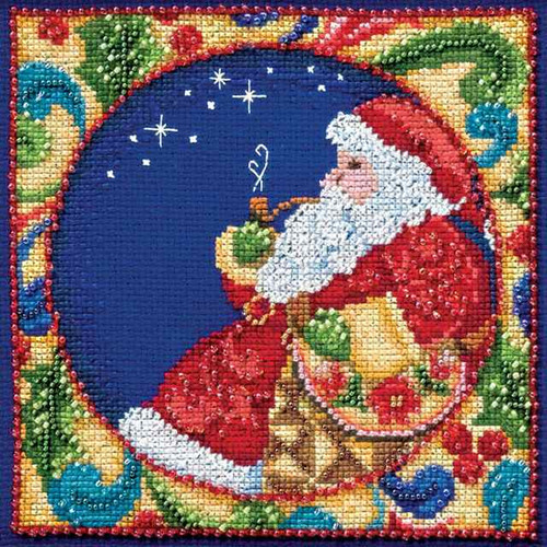 Santa Claus 2014 Bead Cross Stitch Kit Mill Hill 2014 Jim Shore Winter JS30-4102